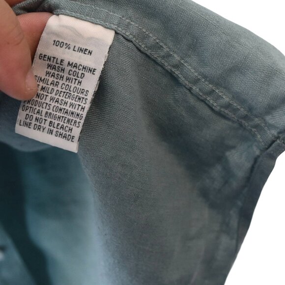 Rodd & Gunn 100% Linen Shirt Men’s L Dusty Blue Short Sleeve Button Front - Picture 6 of 8